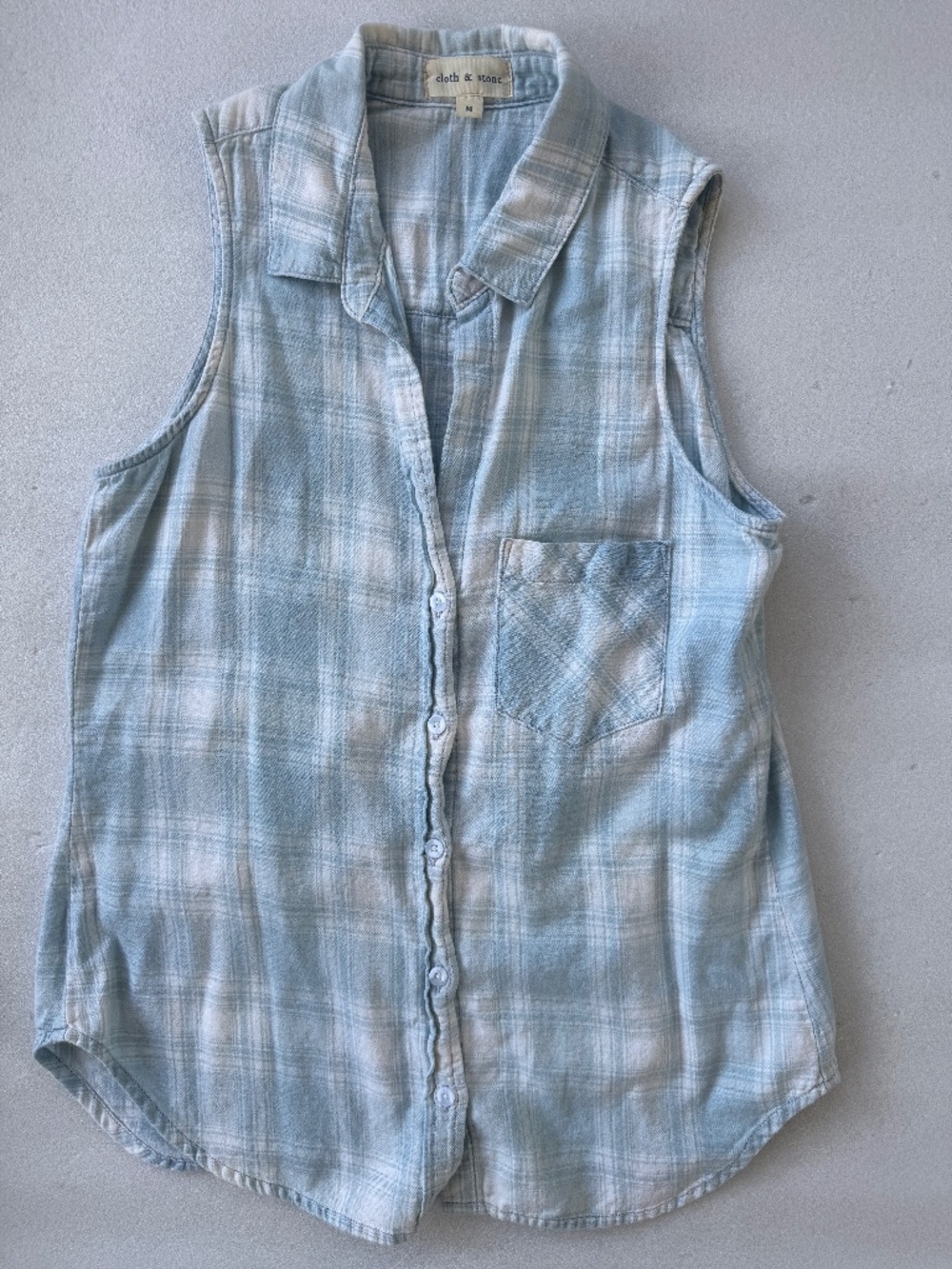 Anthro Cloth and Stone Button Down Plaid Tank